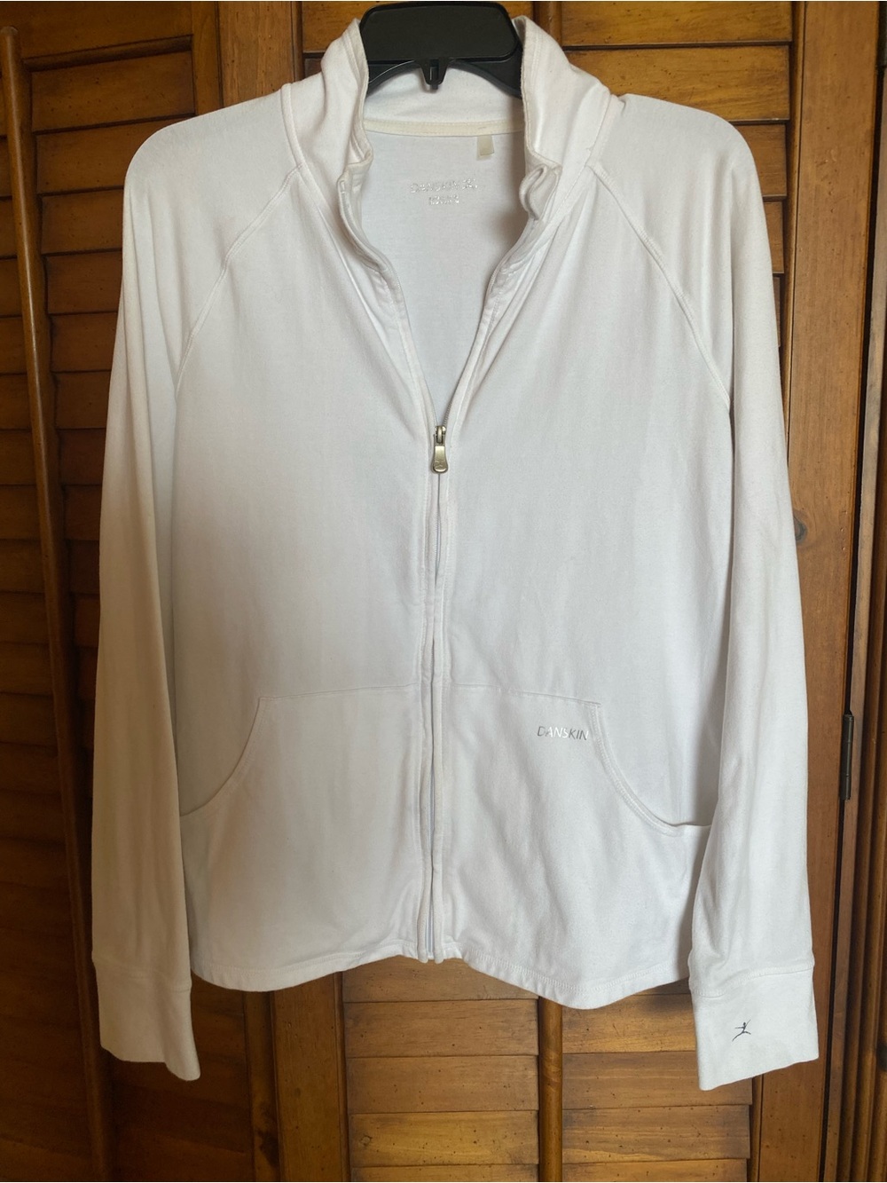 Danskin White Full-Zip Utility Jacket